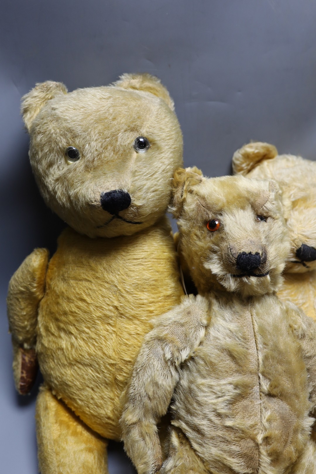 Three British teddy Bears c.1950's including Chiltern Hugmee